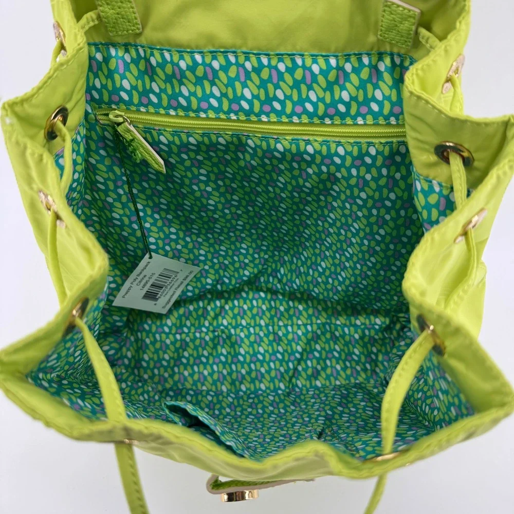 New Vera Bradley Preppy Poly Backpack Womens Small Citrine Green 14895-515